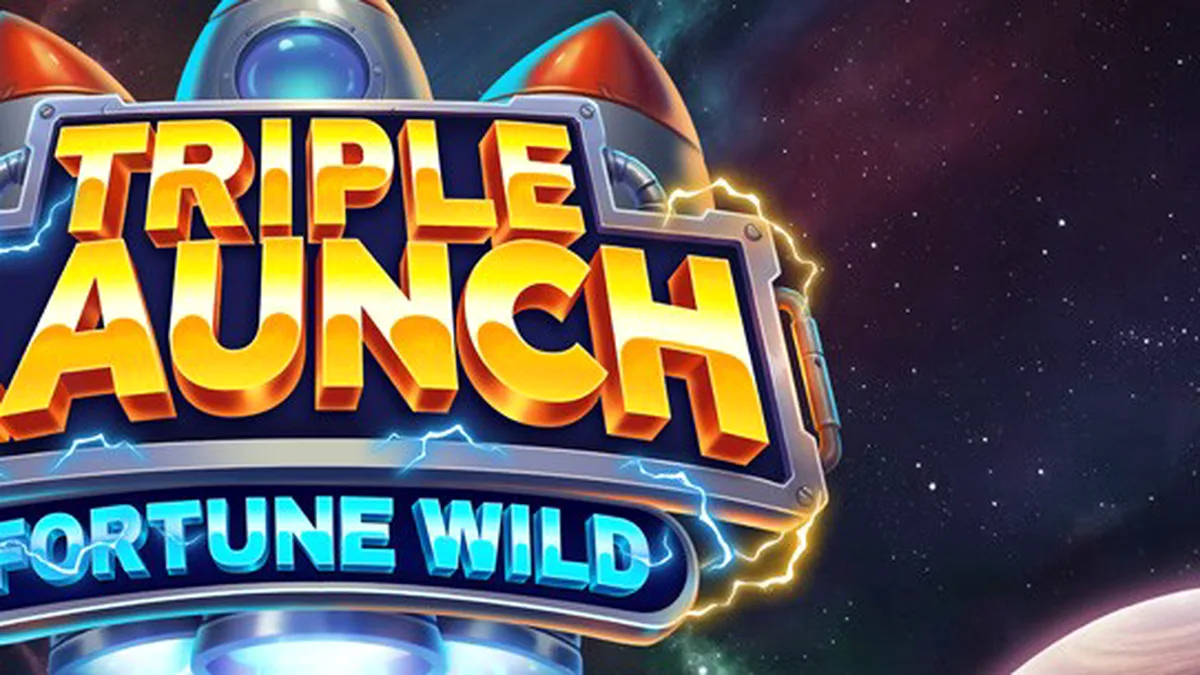 Interface futurista do slot Triple Launch Fortune Wild com elementos de tecnologia espacial.