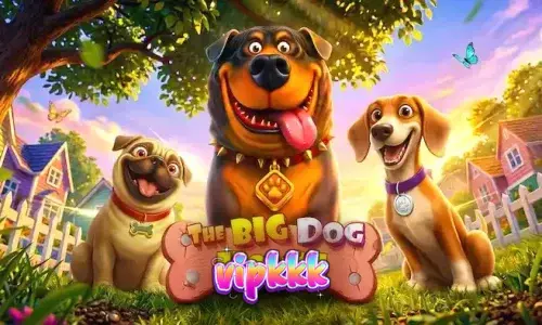 The Big Dog House slot machine interface showing canine characters and colossal symbols